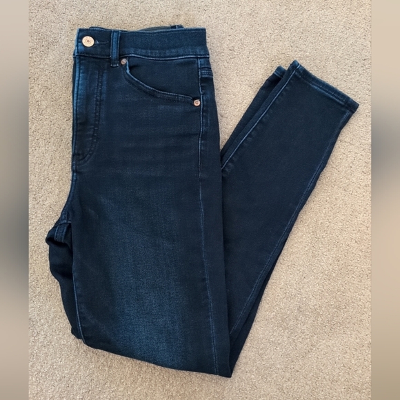 Express Skinny High Rise Dark Wash Regular Length Denim/ Jeans - Picture 2 of 12